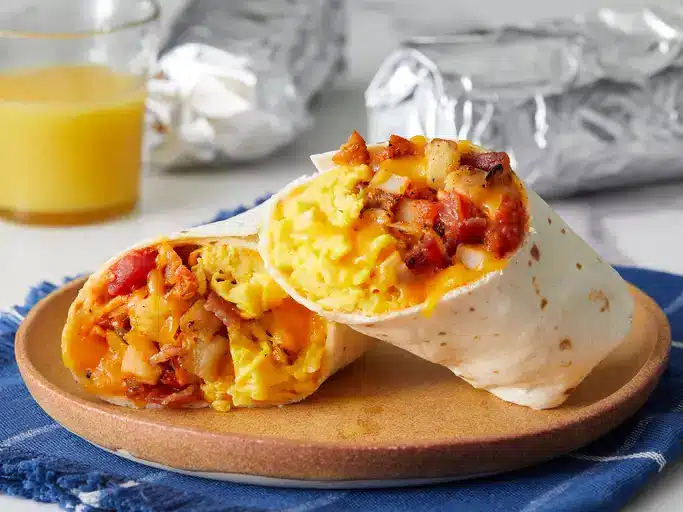 All American Breakfast Burrito with Bacon