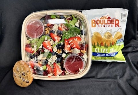 Berry Delight Salad with Chips and Cookie *Vegetarian*
